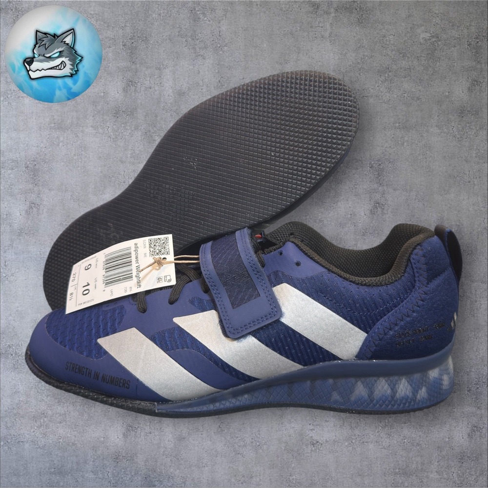 adidas Adipower Weightlifting 3 Lifting Shoes Dark Blue Silver Men's 9 JP6206